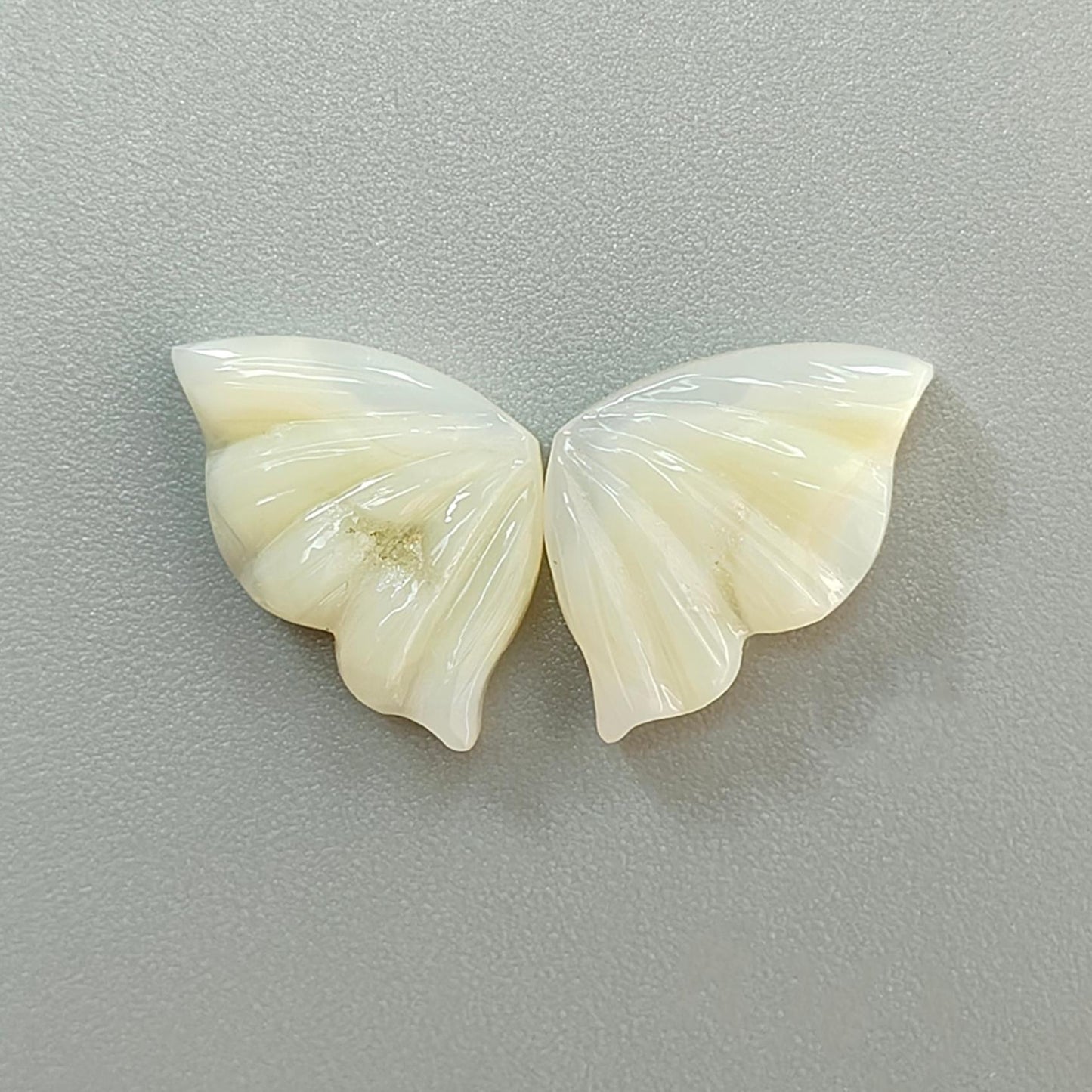 Multi Color Botswana Agate Gemstone Carving: Natural Untreated Bi-Color Agate Hand Carved Butterfly Pair for Jewelry May Birthstone