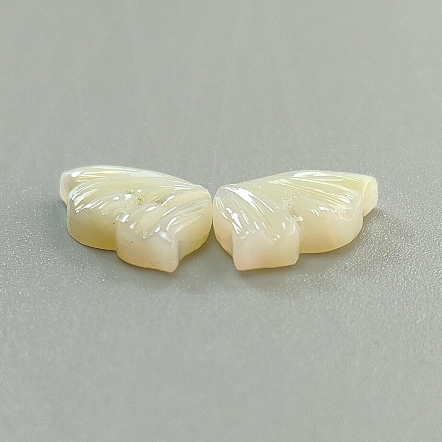 Multi Color Botswana Agate Gemstone Carving: Natural Untreated Bi-Color Agate Hand Carved Butterfly Pair for Jewelry May Birthstone