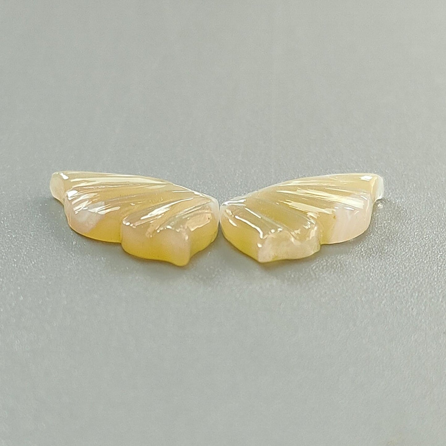 Multi Color Botswana Agate Gemstone Carving: Natural Untreated Bi-Color Agate Hand Carved Butterfly Pair for Jewelry May Birthstone