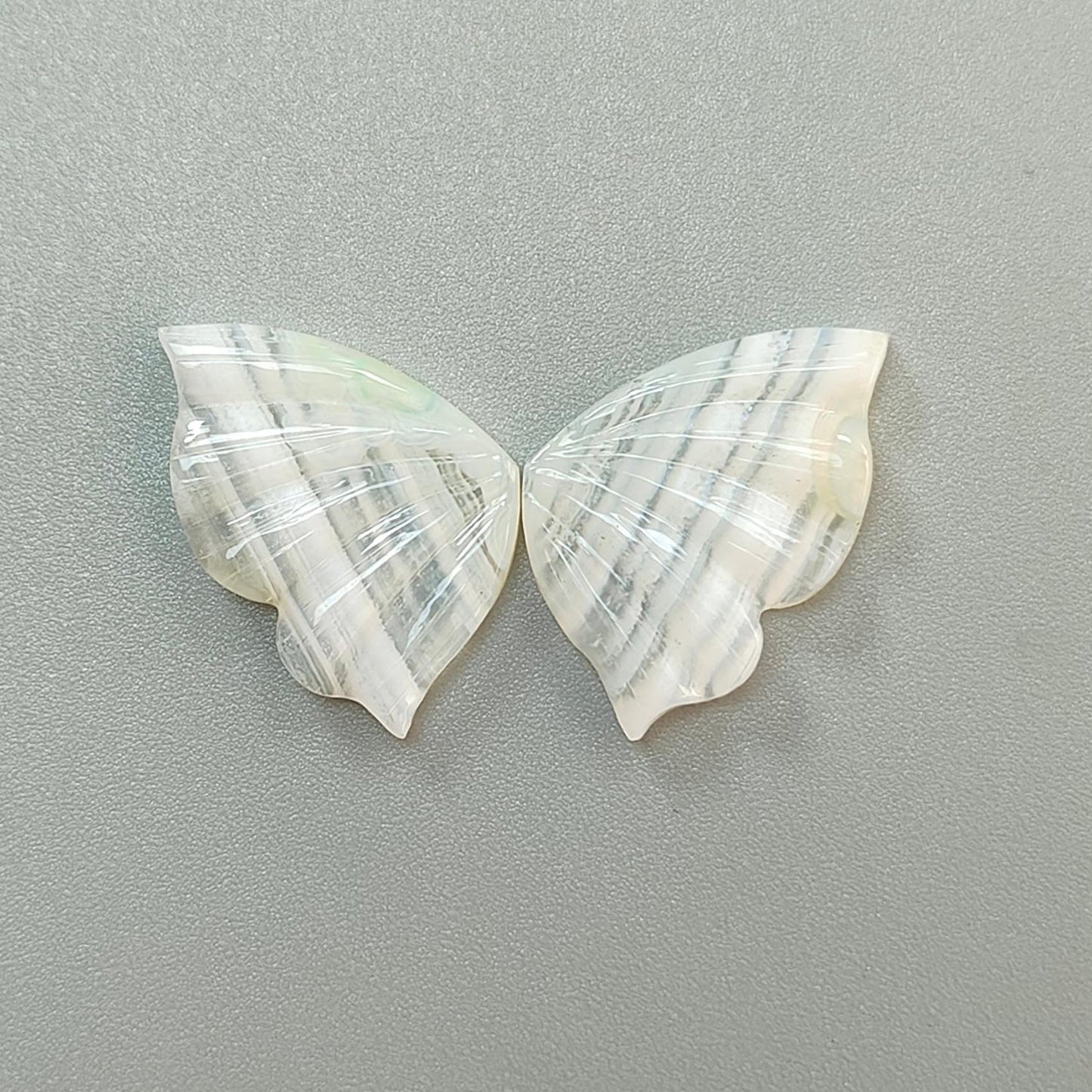 Multi Color Botswana Agate Gemstone Carving: Natural Untreated Bi-Color Agate Hand Carved Butterfly Pair for Jewelry May Birthstone