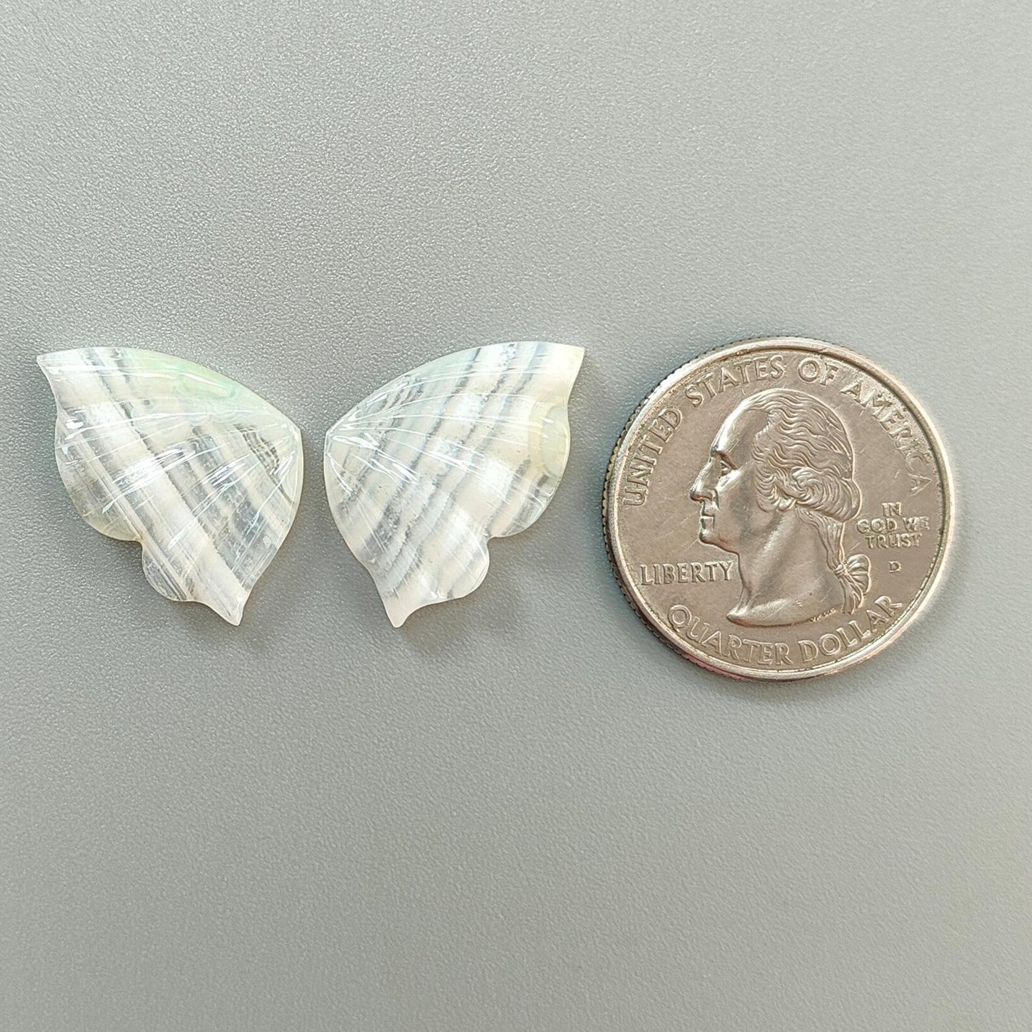 Multi Color Botswana Agate Gemstone Carving: Natural Untreated Bi-Color Agate Hand Carved Butterfly Pair for Jewelry May Birthstone