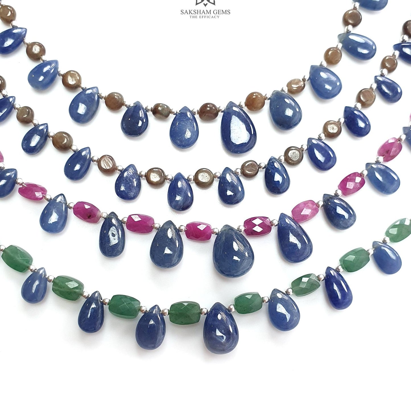 Sapphire Ruby Quartz Plain Beads: Natural Untreated Golden Sapphire Teardrop Cushion Plain 925 Sterling Silver 5"-7" Beads For Bracelet