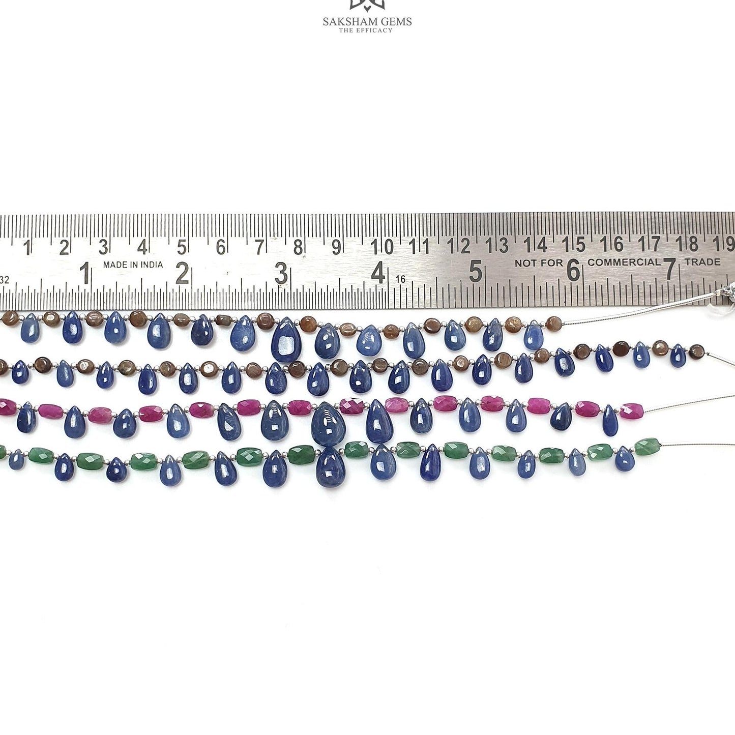 Sapphire Ruby Quartz Plain Beads: Natural Untreated Golden Sapphire Teardrop Cushion Plain 925 Sterling Silver 5"-7" Beads For Bracelet