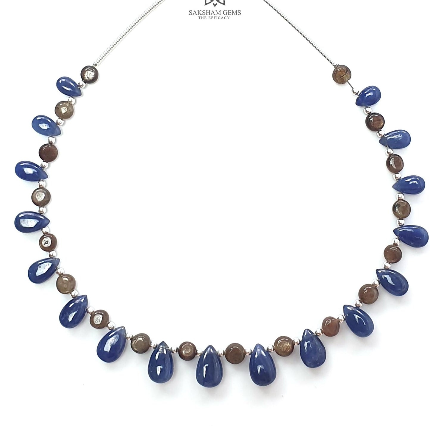 Sapphire Ruby Quartz Plain Beads: Natural Untreated Golden Sapphire Teardrop Cushion Plain 925 Sterling Silver 5"-7" Beads For Bracelet