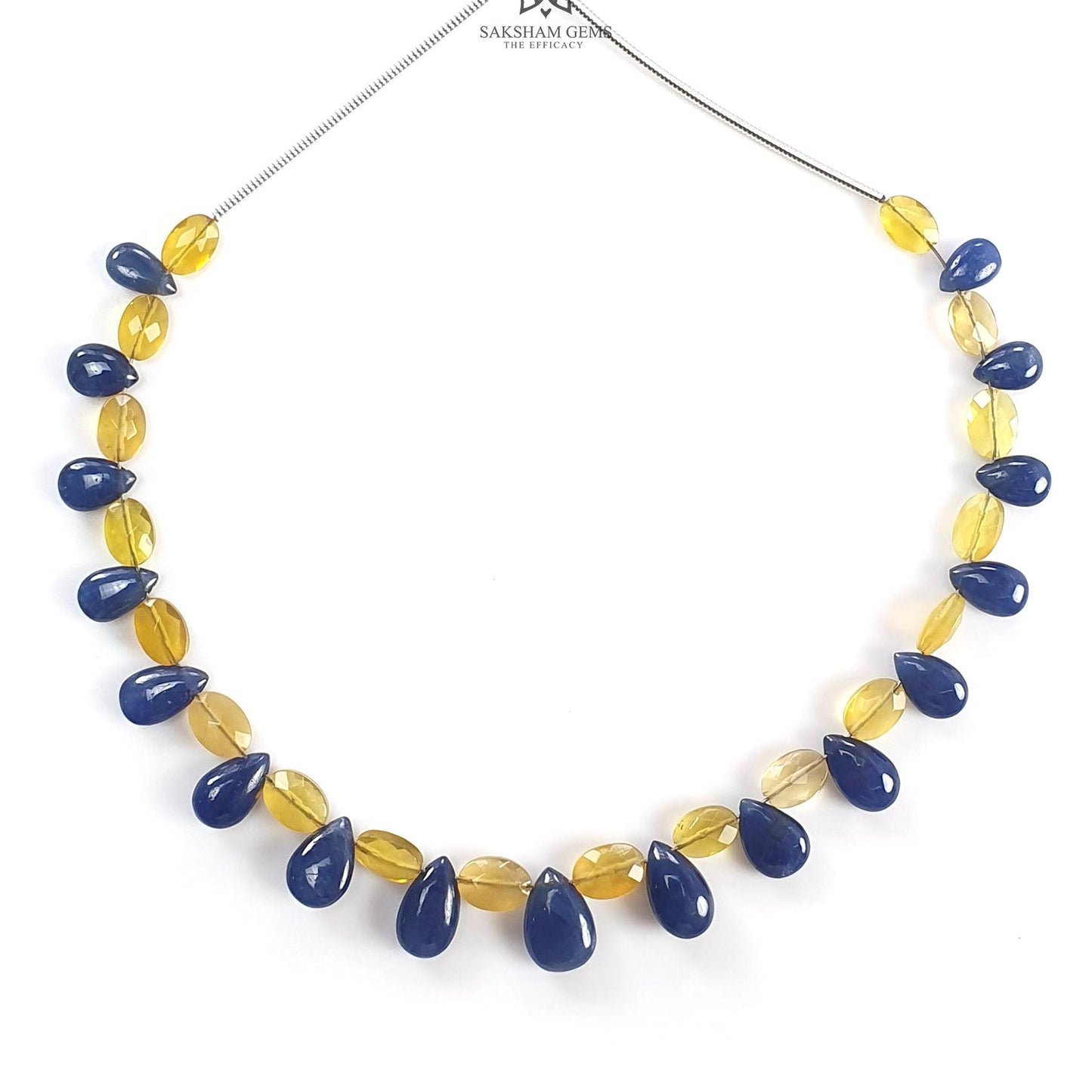 Sapphire Ruby Opal Moonstone Quartz Plain Beads: Natural Untreated Blue Sapphire Teardrop Cushion Plain 6"-7" Beads For Bracelet