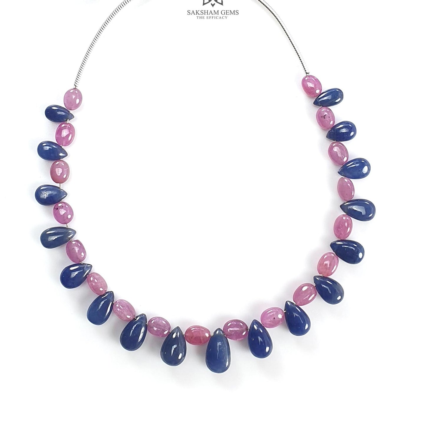 Sapphire Ruby Opal Moonstone Quartz Plain Beads: Natural Untreated Blue Sapphire Teardrop Cushion Plain 6"-7" Beads For Bracelet