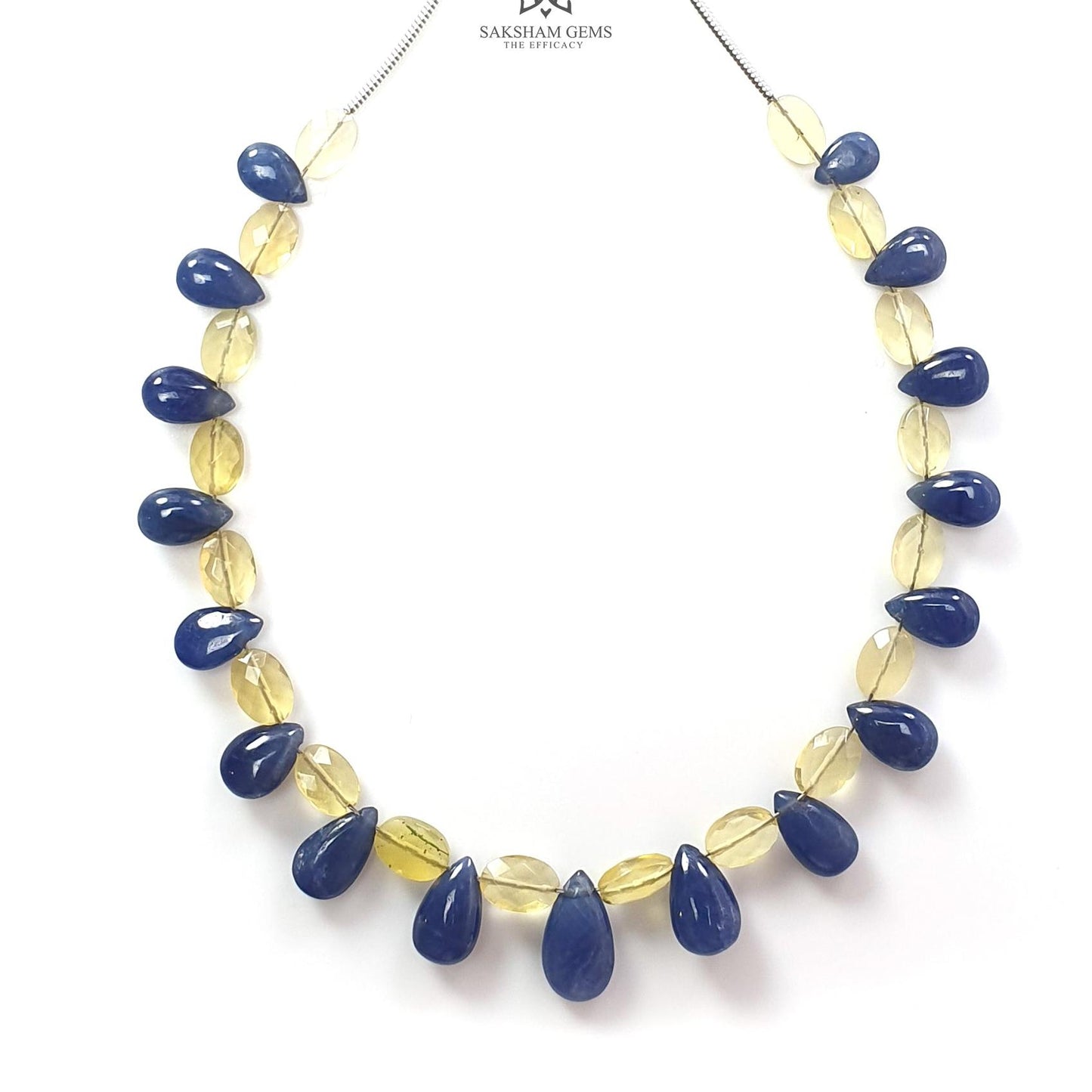 Sapphire Ruby Opal Moonstone Quartz Plain Beads: Natural Untreated Blue Sapphire Teardrop Cushion Plain 6"-7" Beads For Bracelet