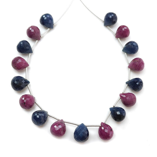 Blue Sapphire, Ruby Faceted Beads