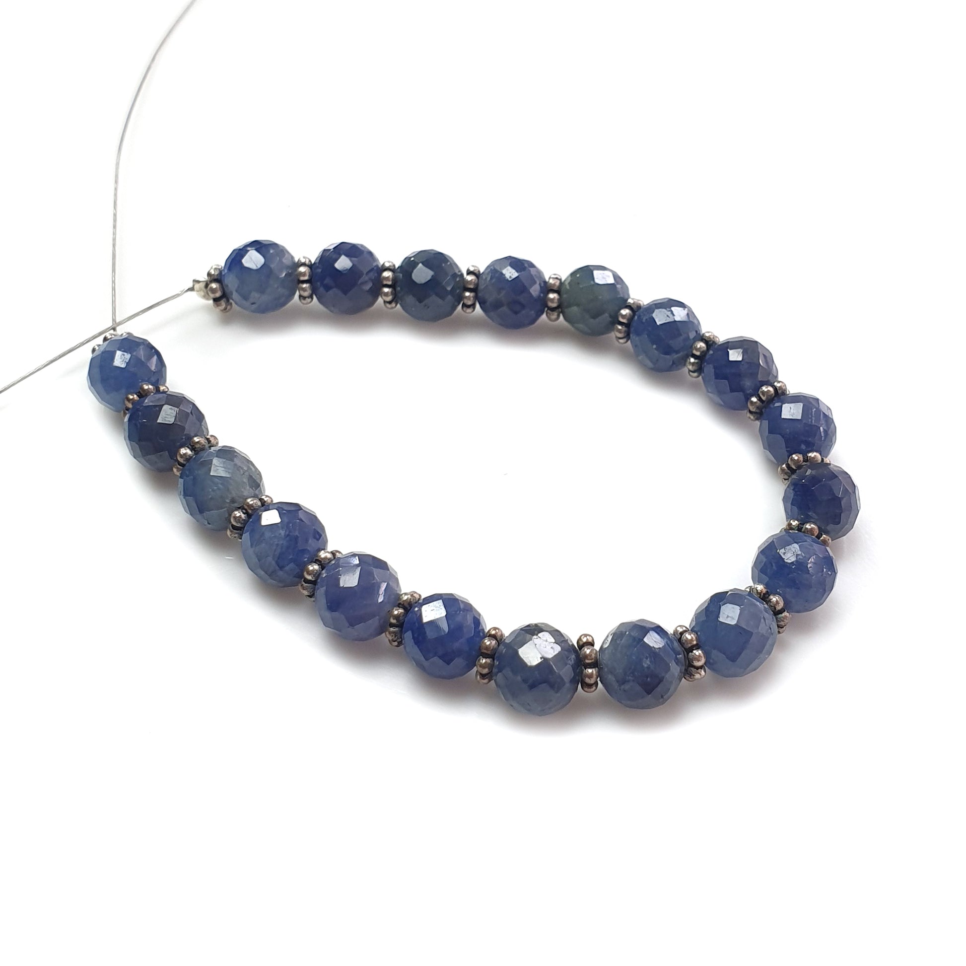Blue Sapphire Faceted Round Loose Beads