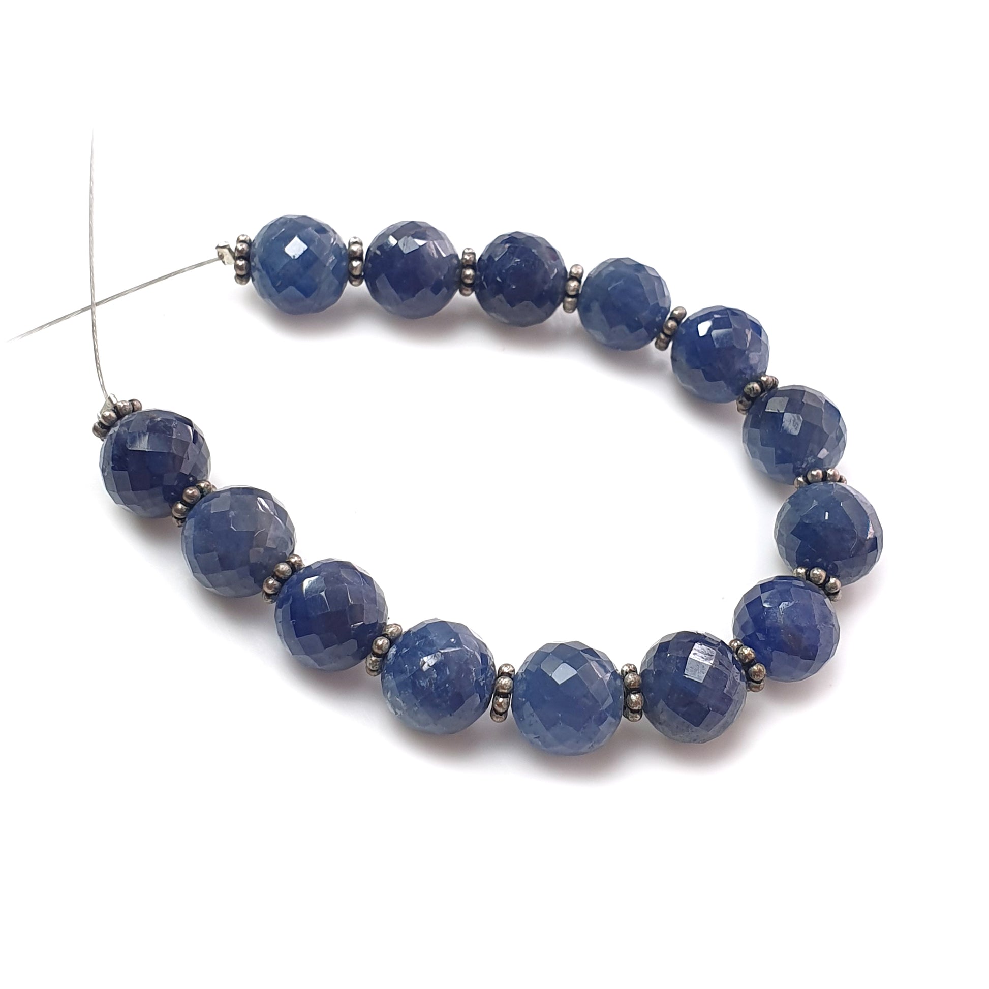 Blue Sapphire Faceted Round Loose Beads