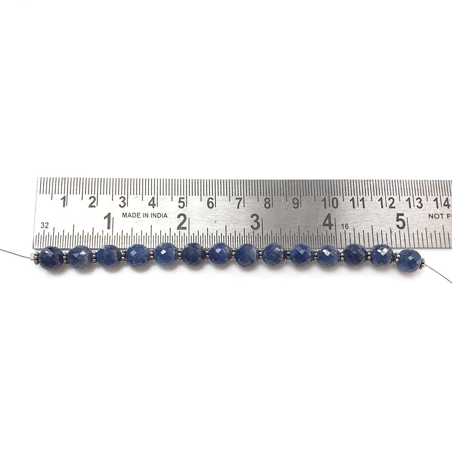 80.00cts Natural Untreated Blue Sapphire Faceted Round Beads 8mm 5" Strand September Birthstone