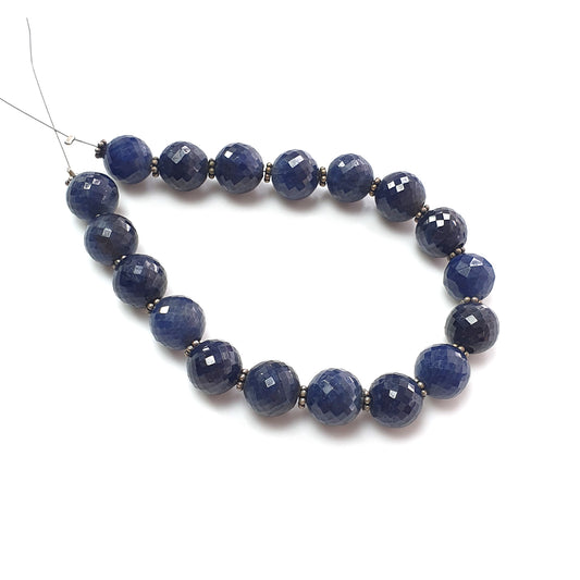 Blue Sapphire Faceted Round Loose Beads