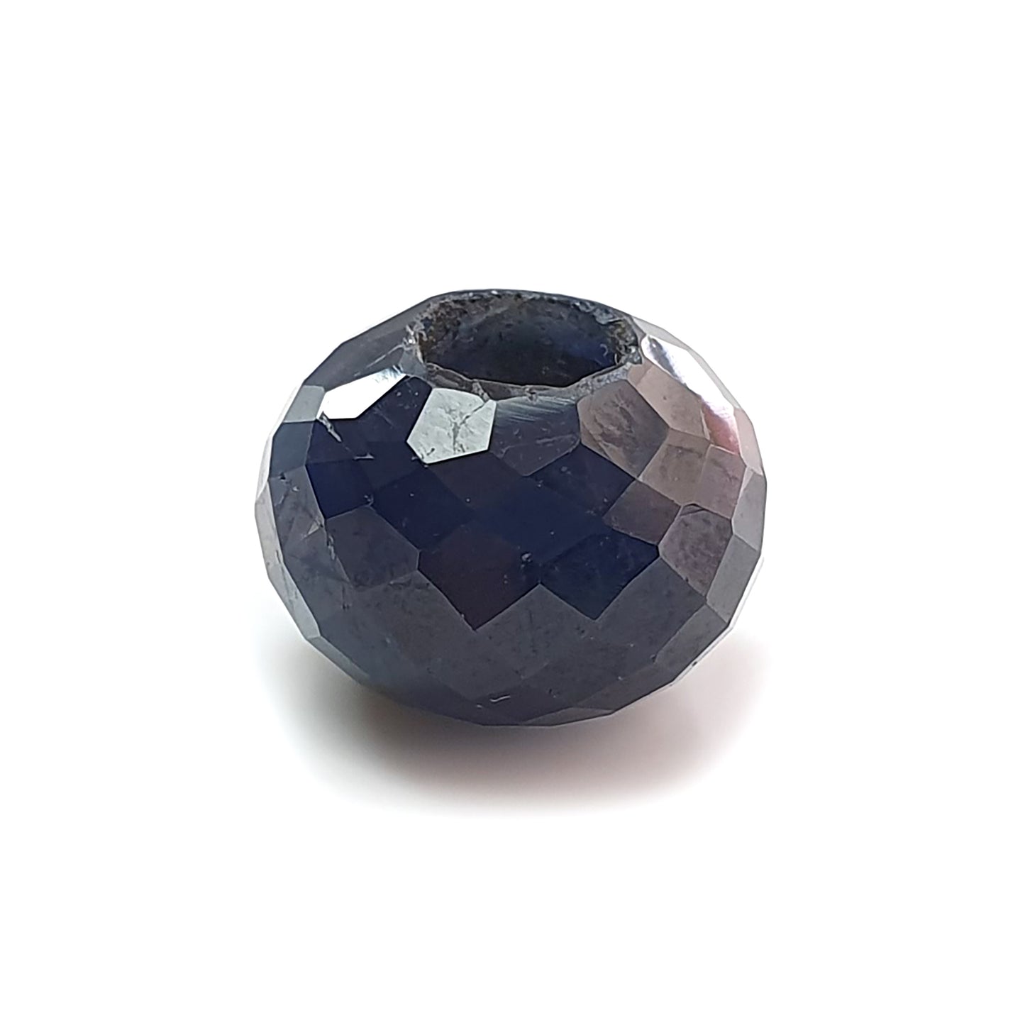 blue sapphire round Checker Cut loose beads