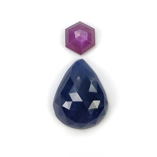 sapphire pear rose cut slices