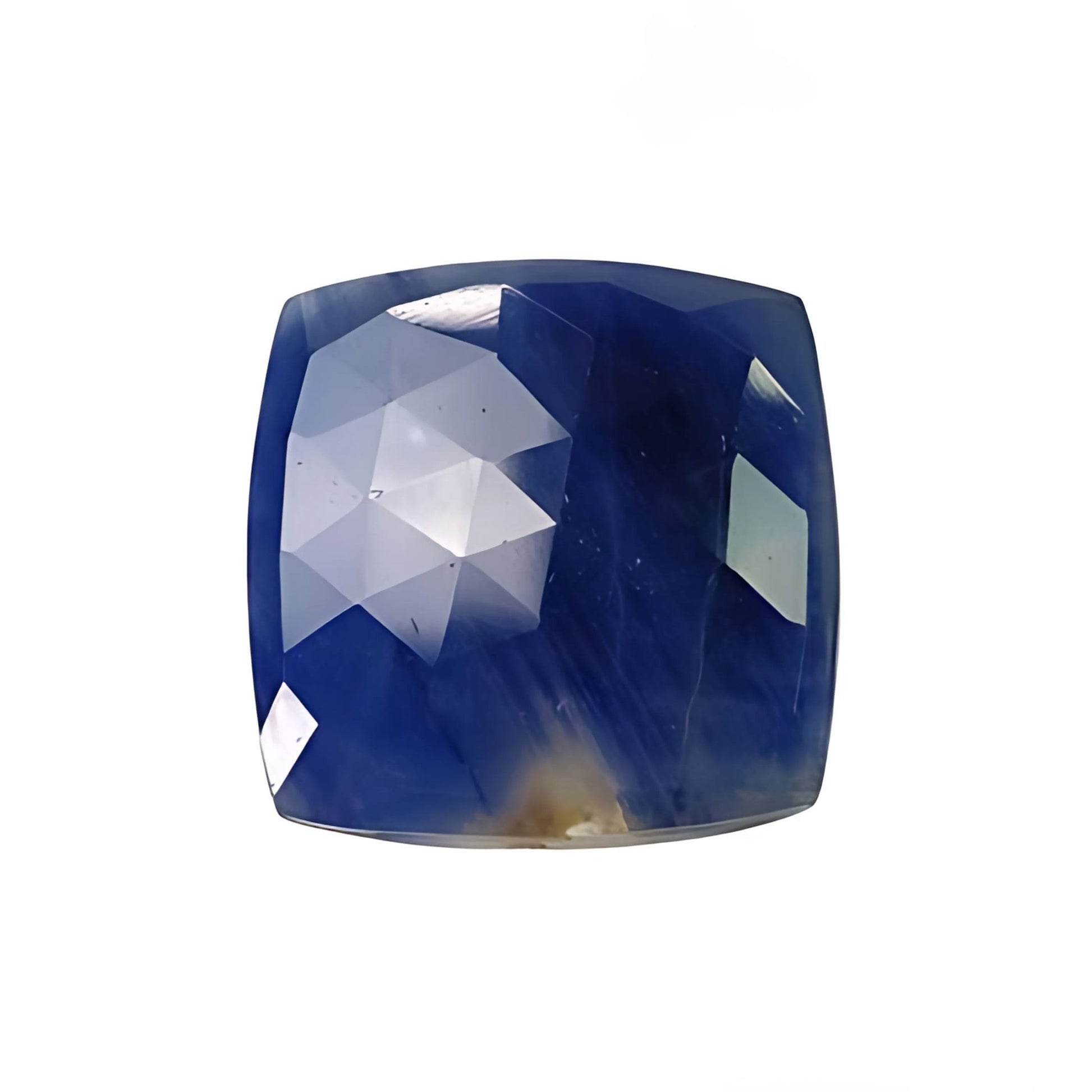 blue sapphire cushion rose cut slices
