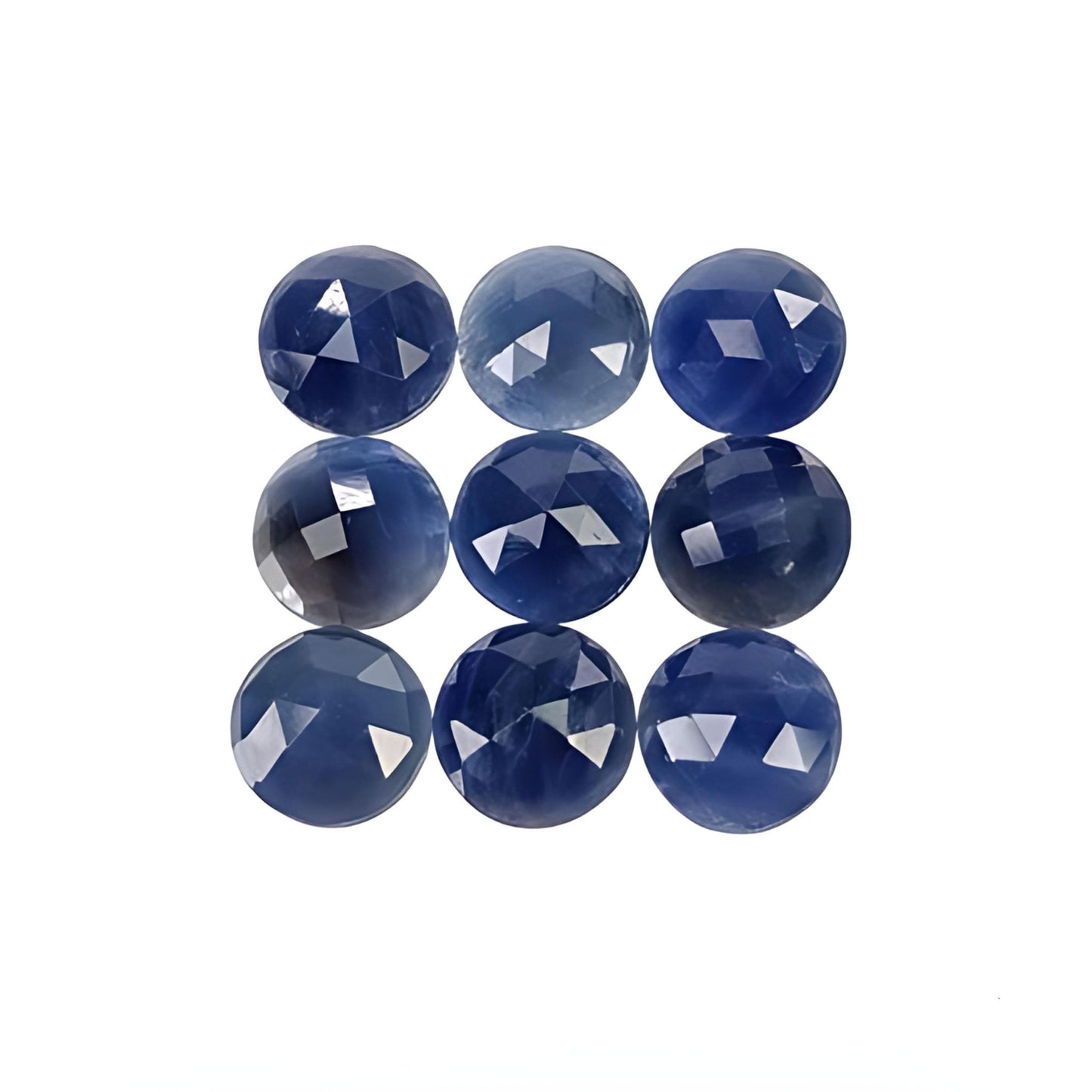 blue sapphire round rose cut