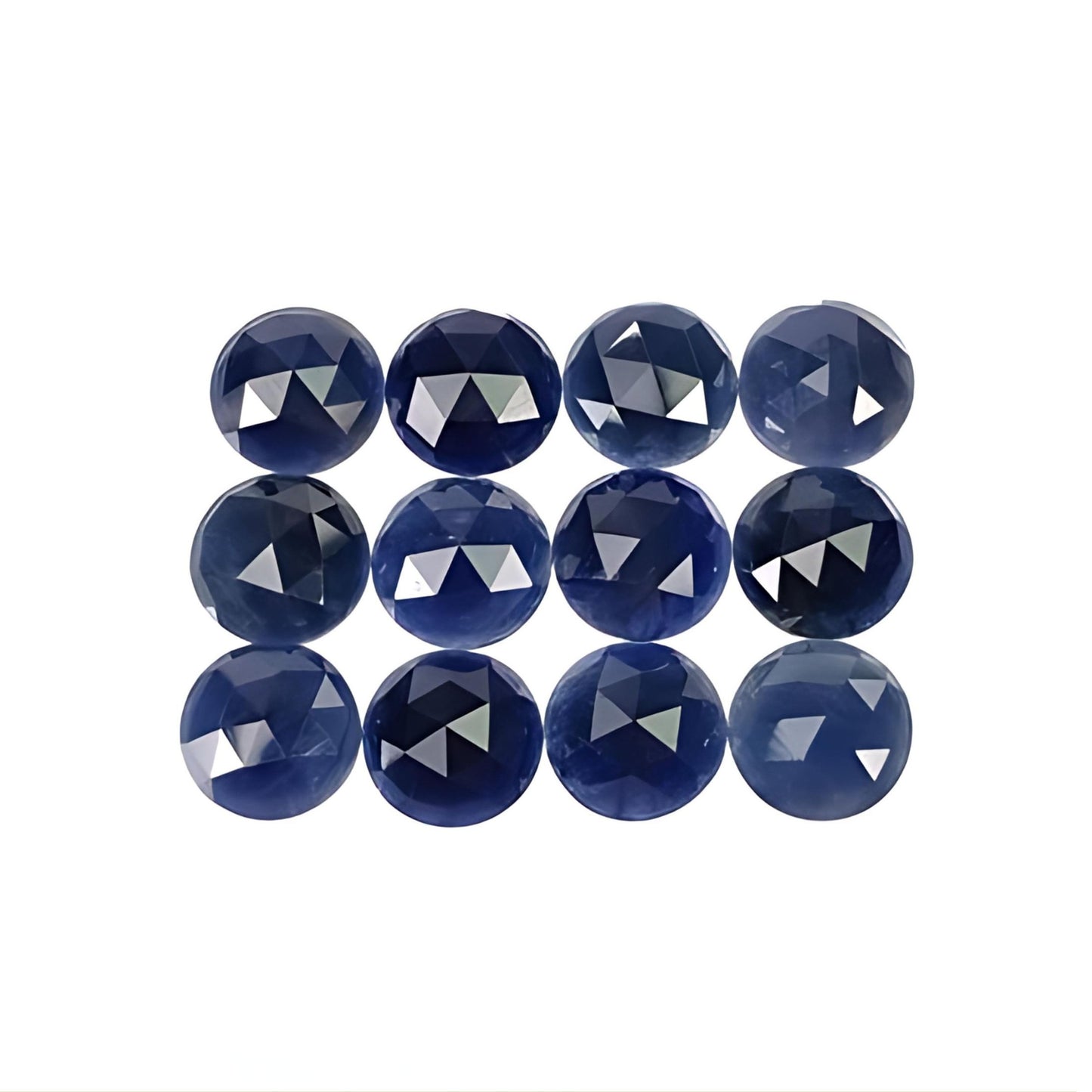 blue sapphire round rose cur slices