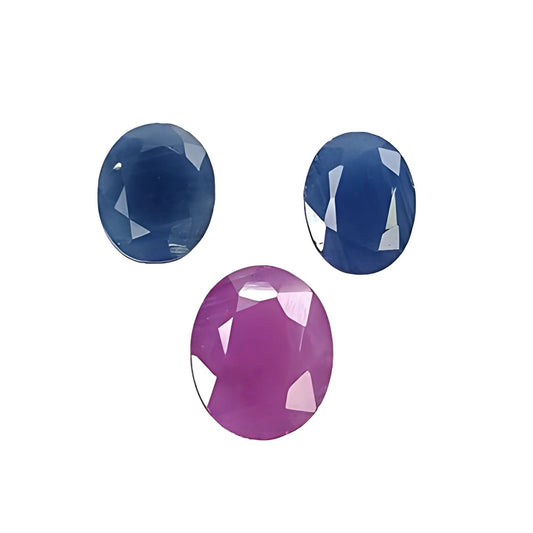 ruby, sapphire oval normal cut