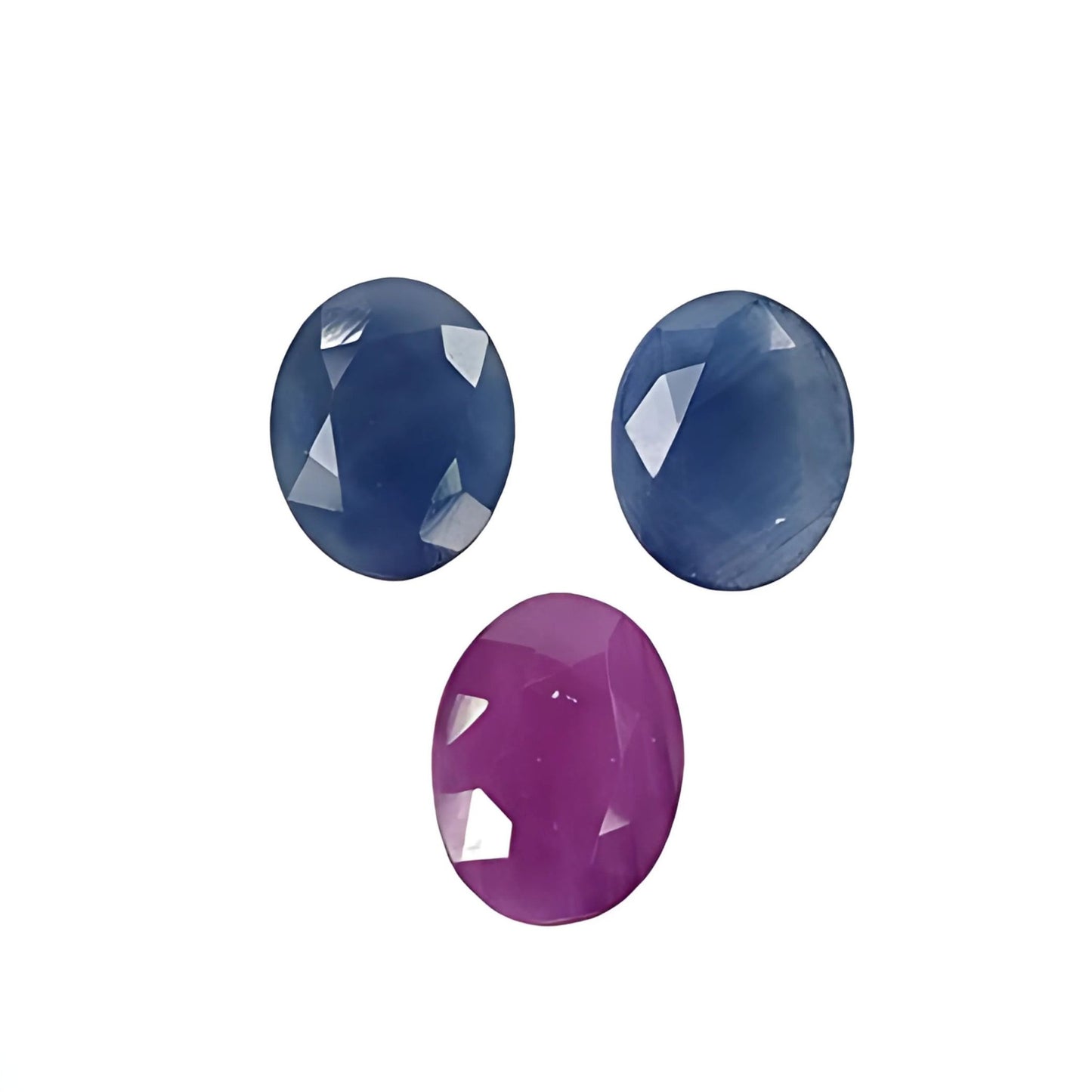 ruby, sapphire oval normal cut