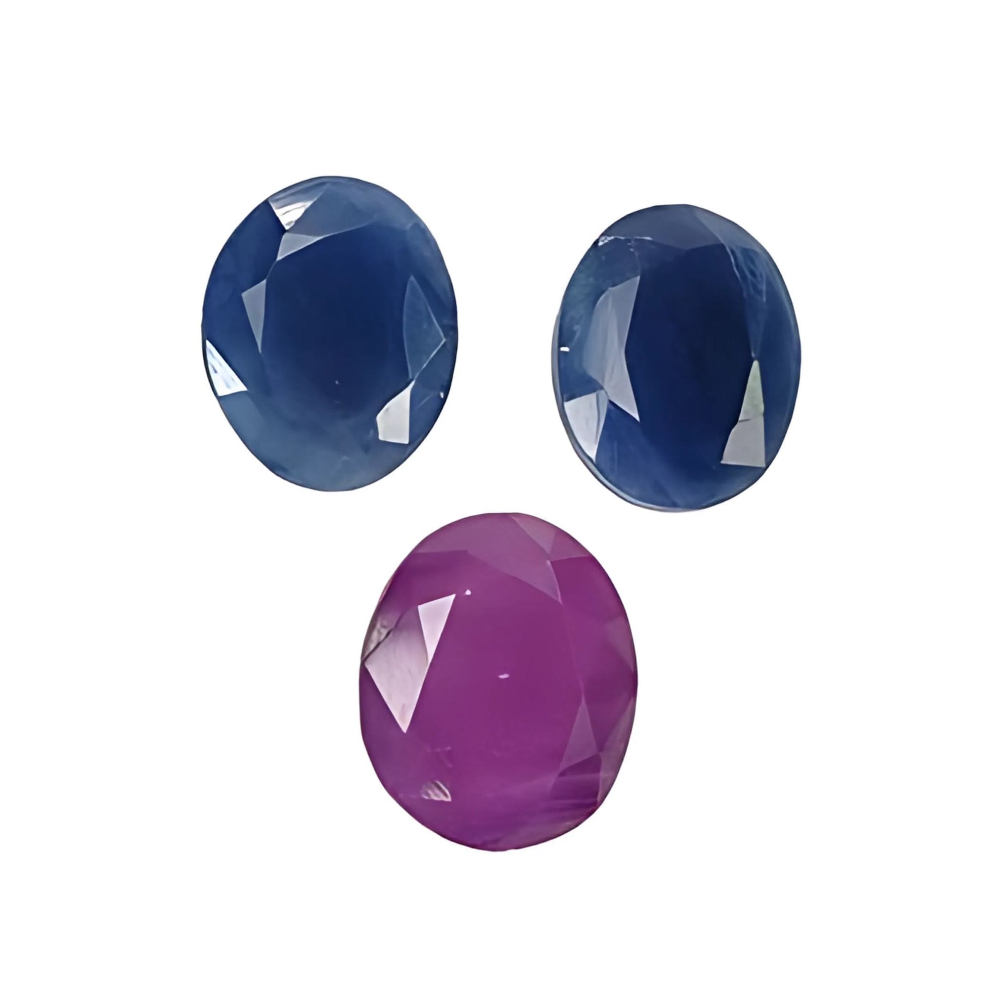 ruby, sapphire oval normal cut