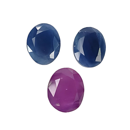 ruby, sapphire oval normal cut