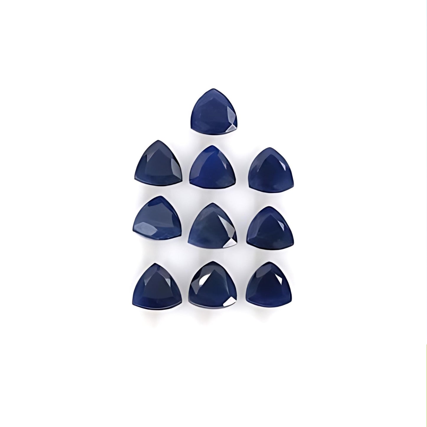 blue sapphire triangle faceted cut