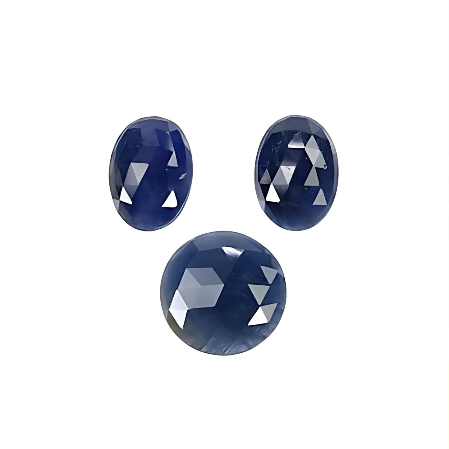 blue sapphire oval rose cut