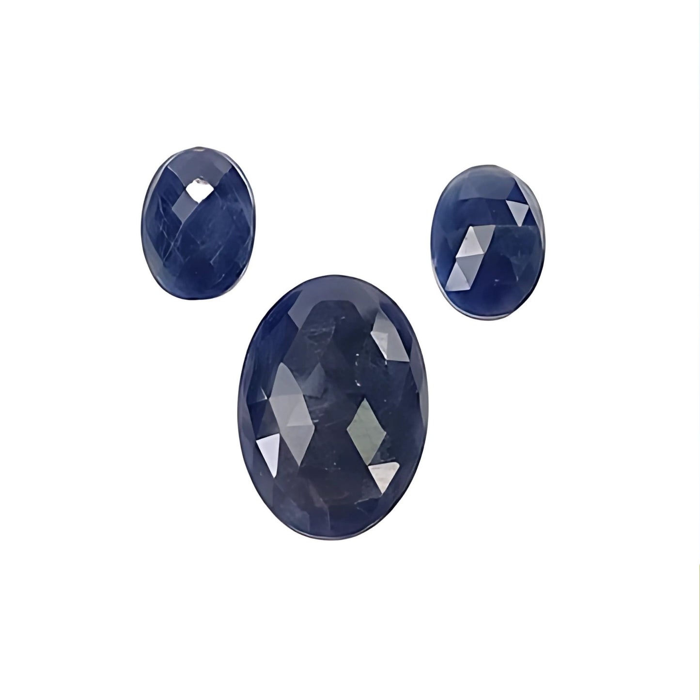 blue sapphire oval rose cut