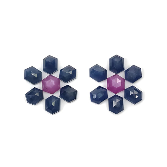 blue sapphire hexagon step cut