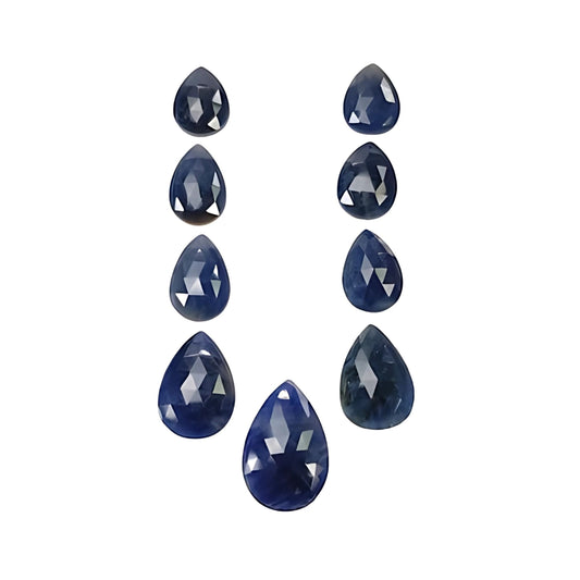 blue sapphire pear rose cut