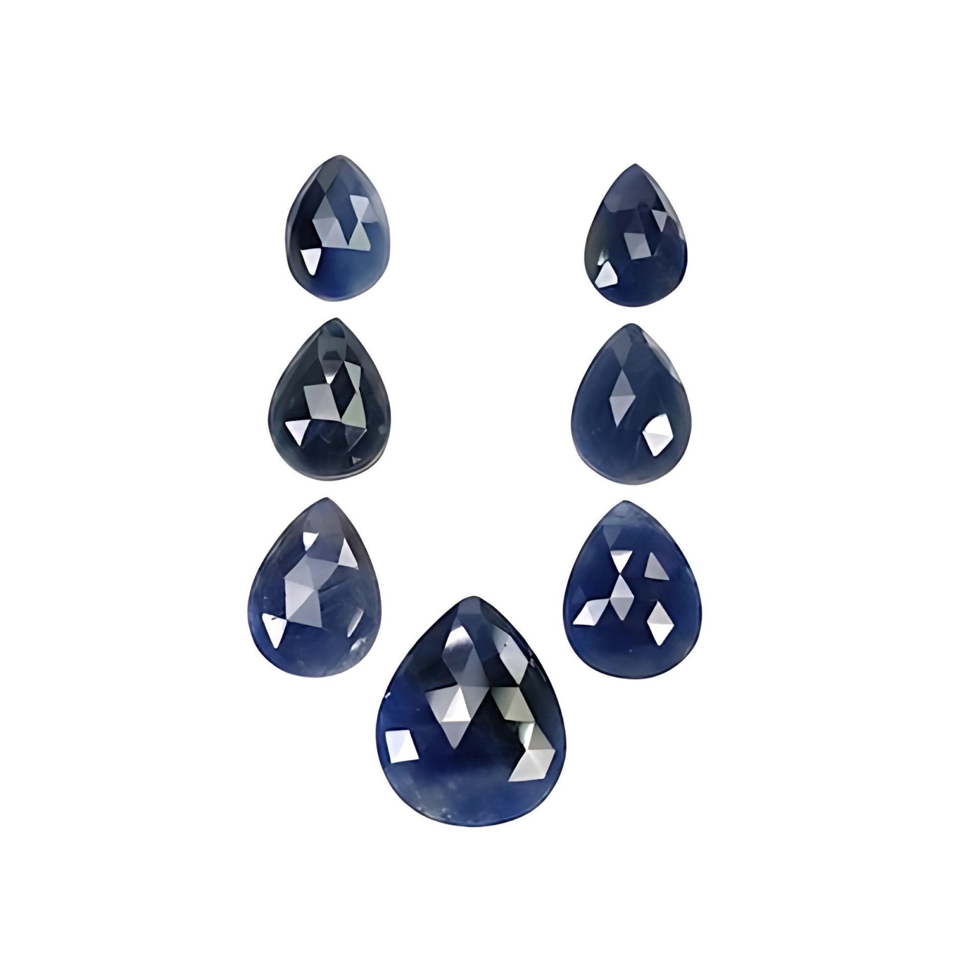 sapphire rose cut pear shape
