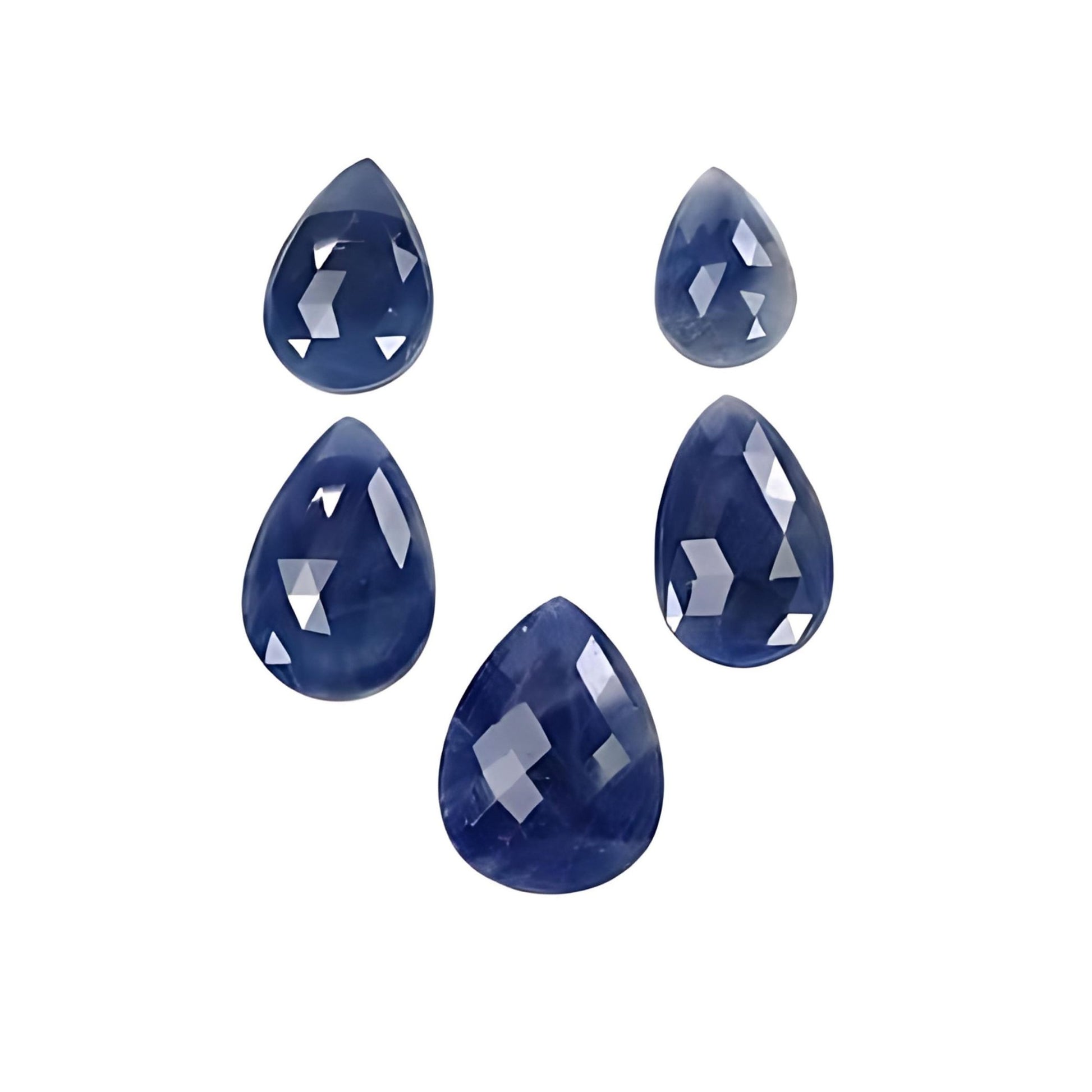 blue sapphire pear rose cut