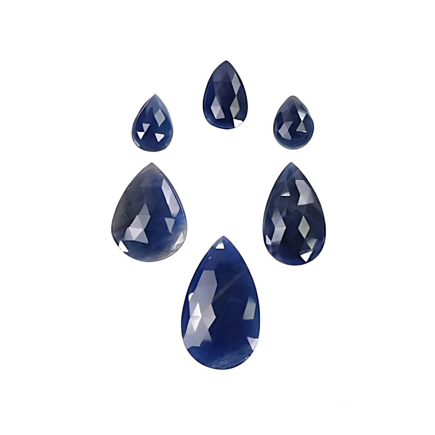 Blue Sapphire Pear Rose Cut Slices