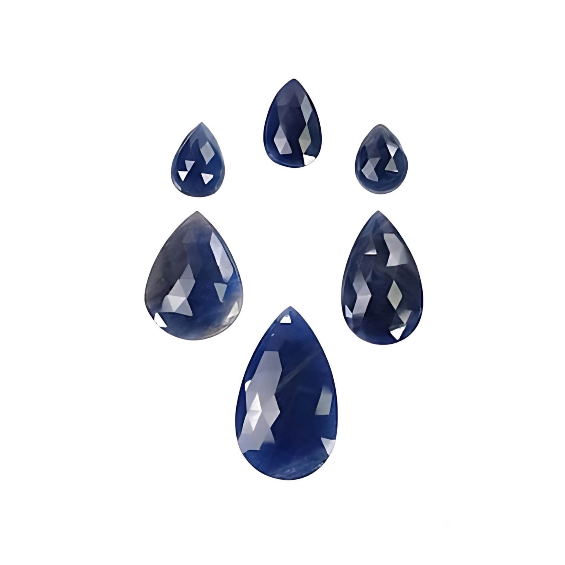 Blue Sapphire Pear Rose Cut Slices