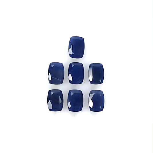 blue sapphire cushion faceted cut
