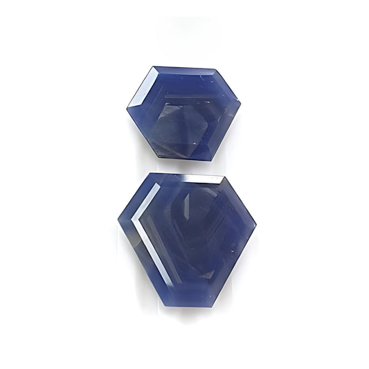 blue sapphire hexagon faceted cut