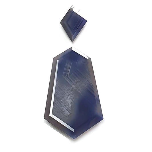 sapphire hexagon faceted cut