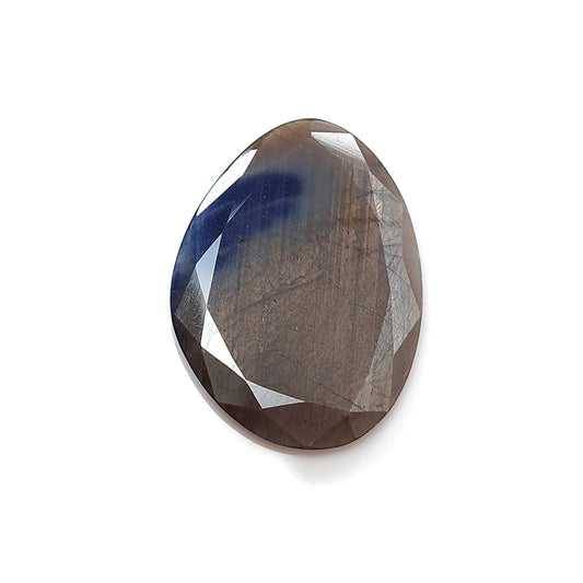 sapphire faceted cut uneven