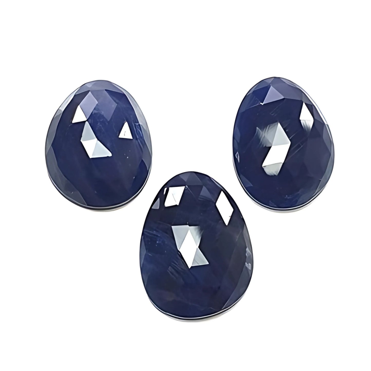blue sapphire fancy rose cut slices