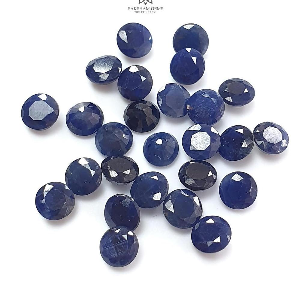 Blue Sapphire Round Faceted Cut: 2.30cts Natural Untreated Unheated Sapphire Round Shape Pair For Jewelry 6mm