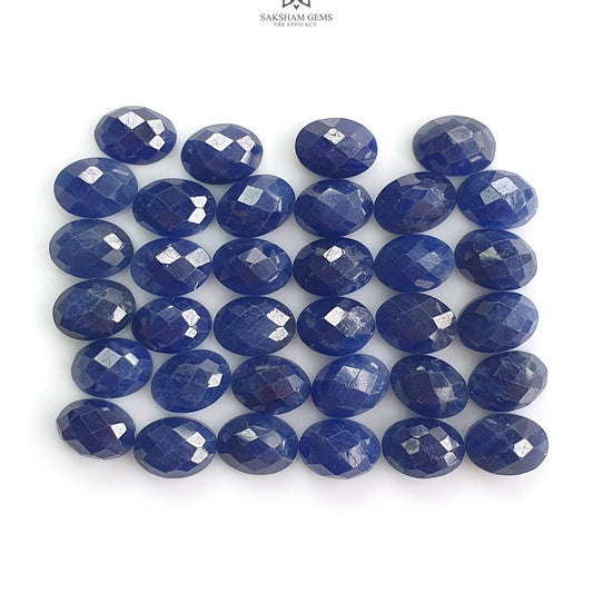 Blue Sapphire Checker Cut : 36.00cts Natural Untreated Sapphire Oval Shape 7*5mm 34pcs Lot