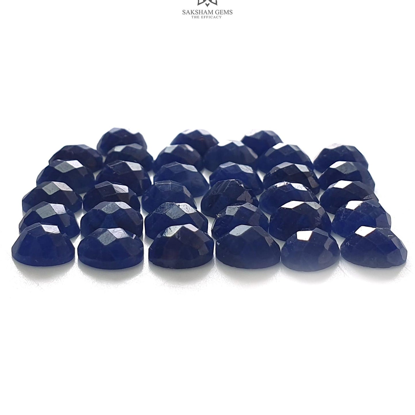 Blue Sapphire Gemstone Checker Cut : 40.40cts Natural Untreated Unheated 7*5mm Oval Shape Sapphire 33pcs Lot