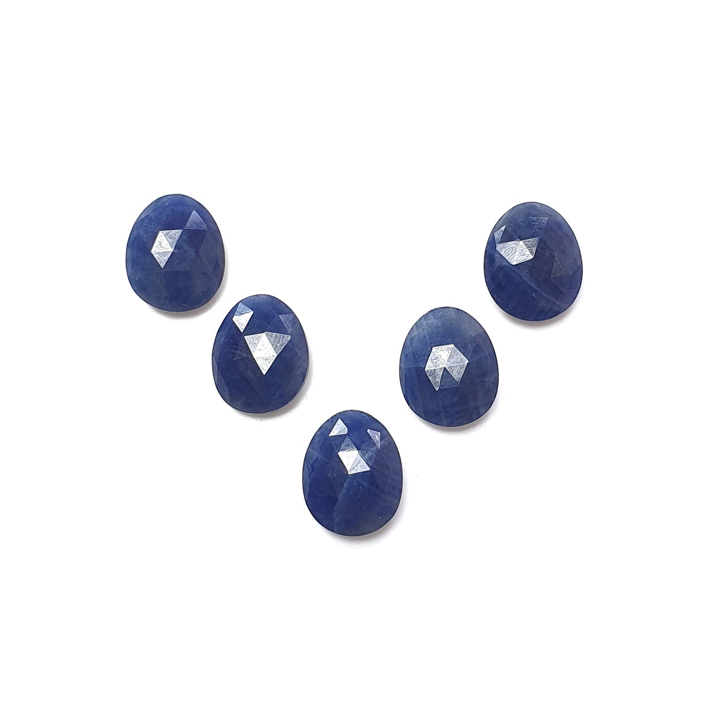 blue sapphire faceted cut egg shape
