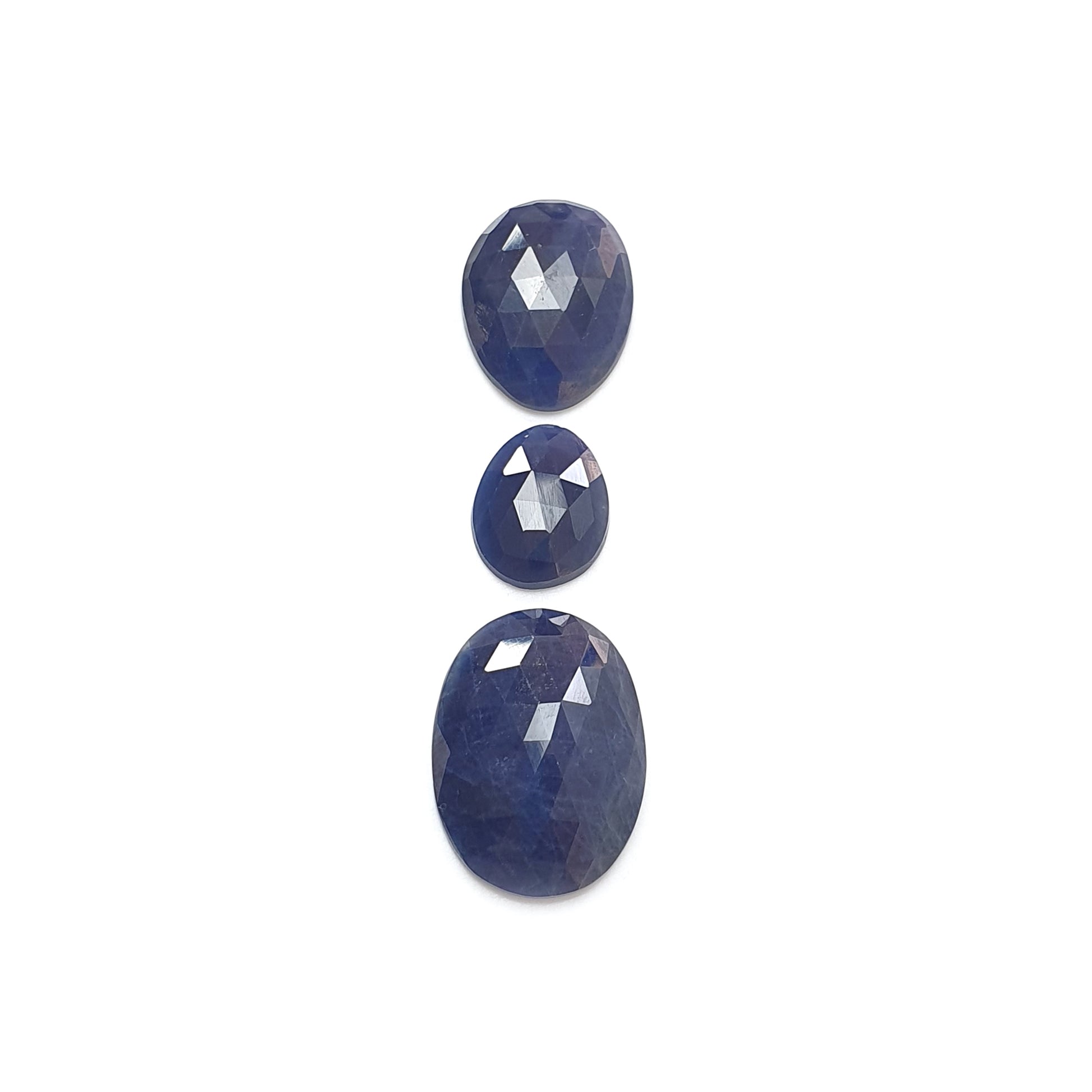 blue sapphire rose cut oval 