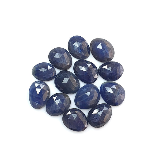 blue sapphire fancy rose cut slices