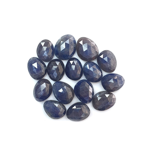 blue sapphire fancy rose cut slices