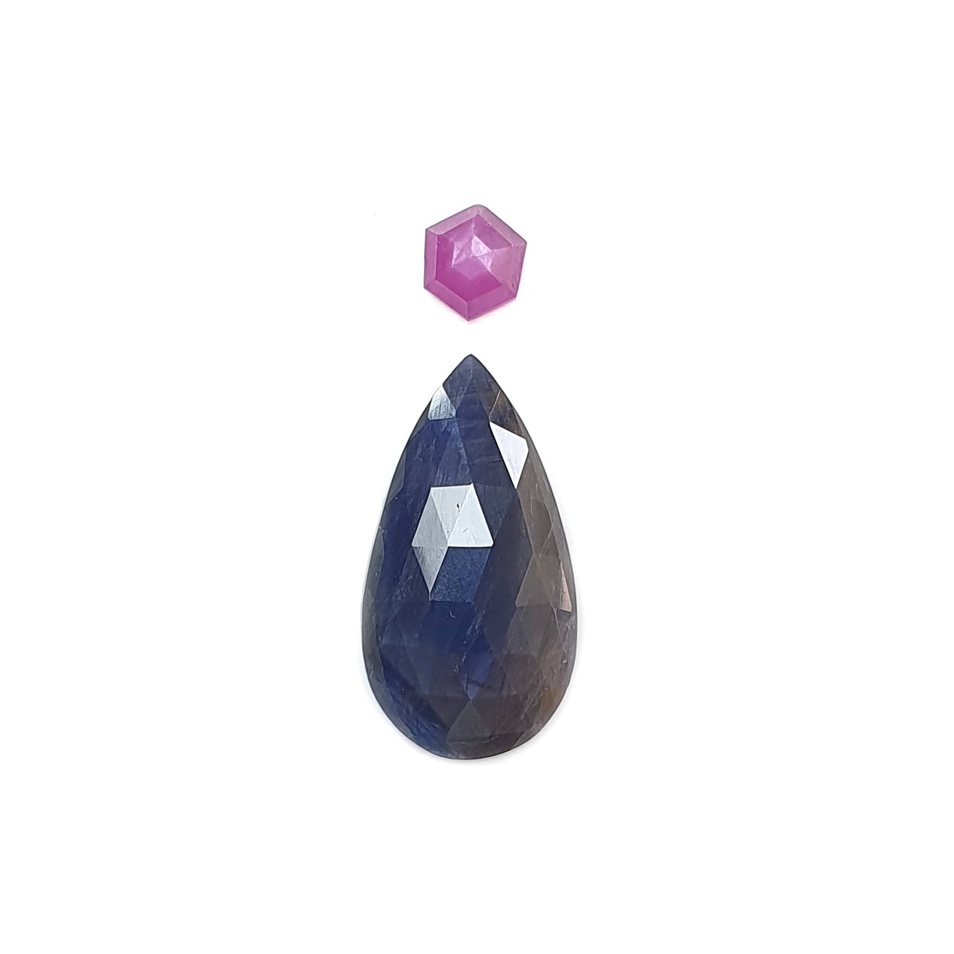sapphire pear rose cut slices