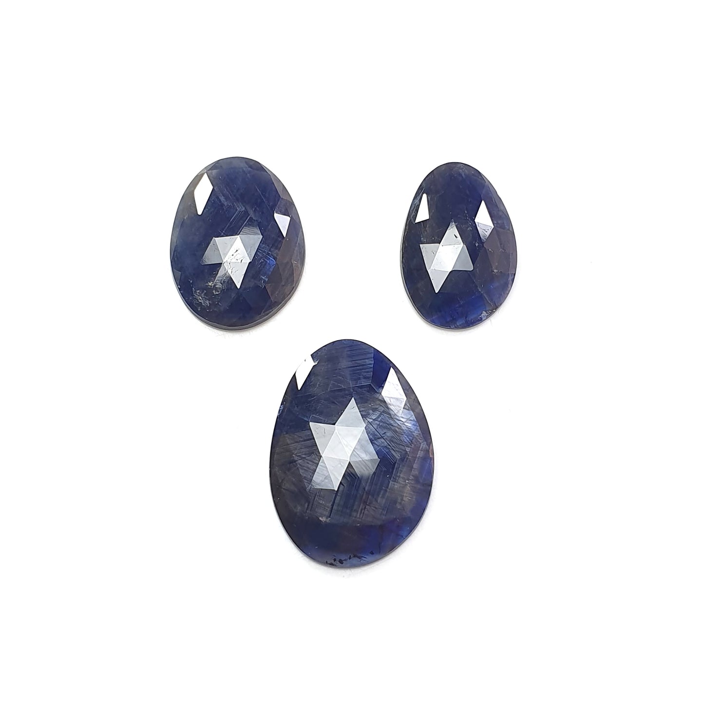 blue sapphire fancy rose cut slices