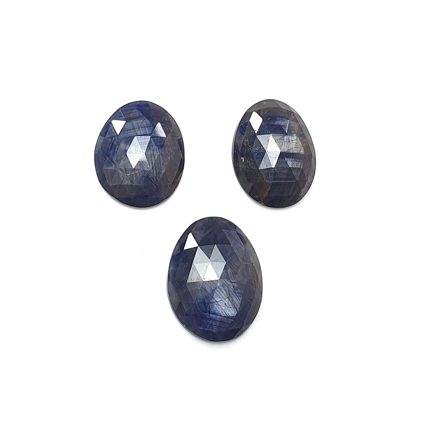 blue sapphire fancy rose cut slices
