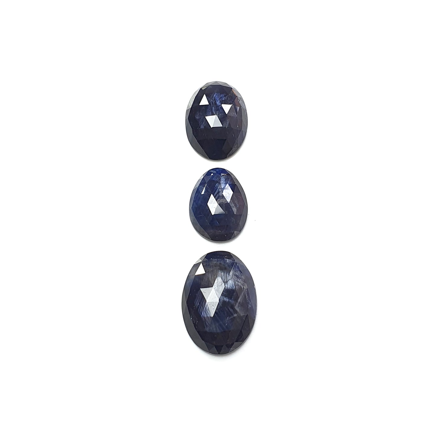 blue sapphire fancy rose cut slices